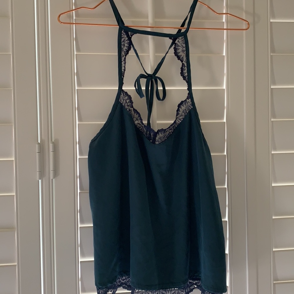 NWOT Jachs Girlfriend NY Lace Trim Halter Tank Top - Picture 4 of 6